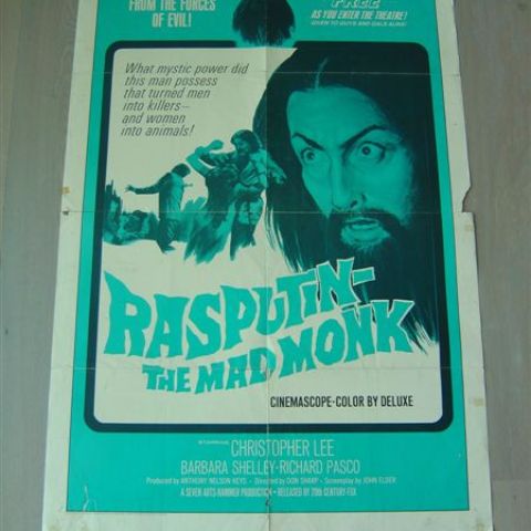 'Rasputin, the mad monk' (get your Rasputin beard free with each admission!) 1966 U.S. one-sheet